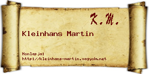Kleinhans Martin névjegykártya